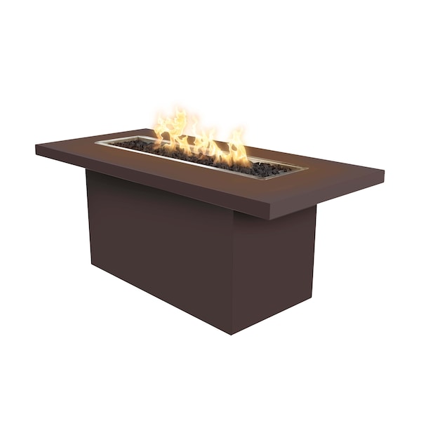 The Outdoor Plus 60 Rectangular Bella Fire Table - Powder Coated Metal - Java - Match Lit - Natural Gas OPT-BELLPC6036-JAV-NG - main